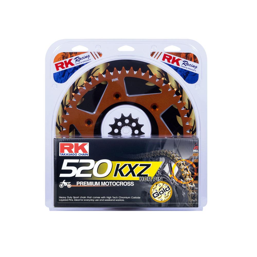 LITE PACK - RK CHAIN & SPROCKET KIT ORANGE 14/48 KTM 06-23 1