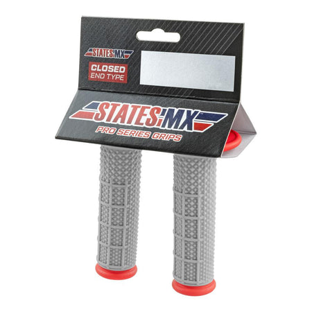 STATES MX PRO SERIES DIAMOND MX HAND GRIPS - HALF WAFFLE - RED 2