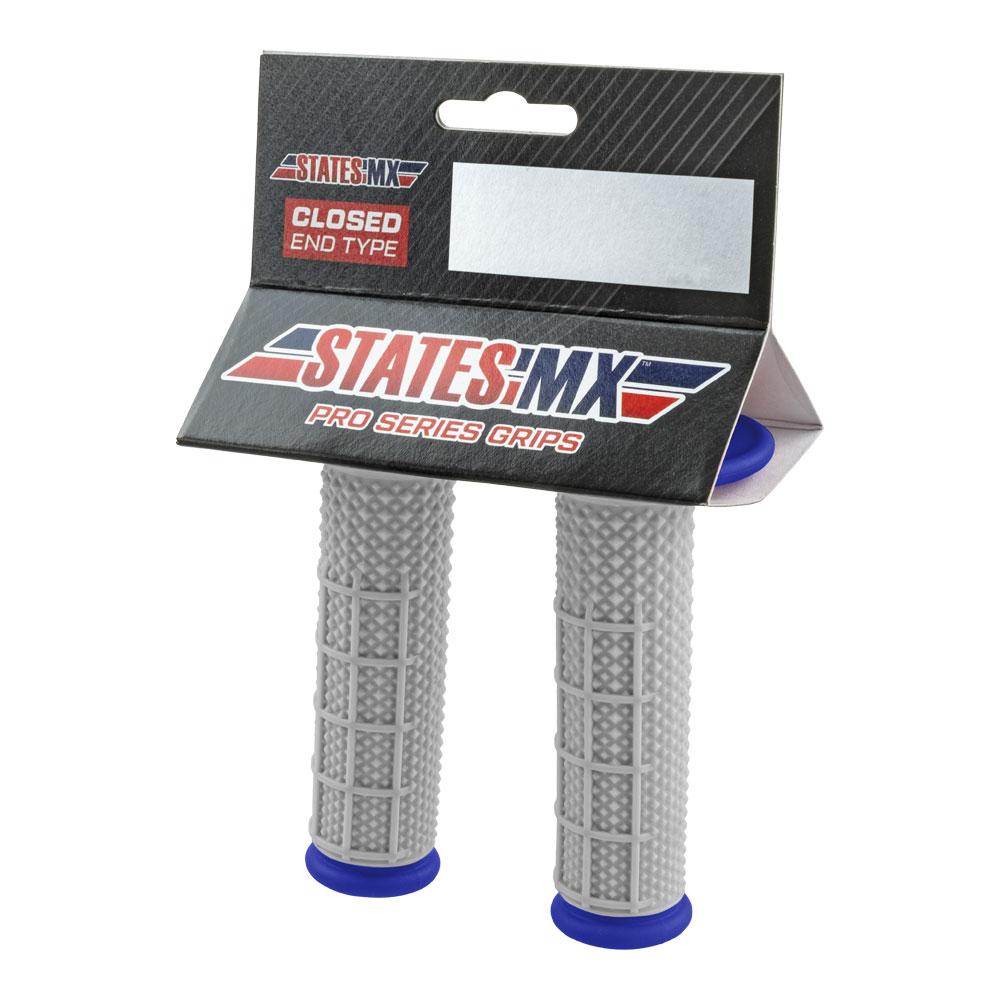 STATES MX PRO SERIES DIAMOND MX HAND GRIPS - HALF WAFFLE - BLUE 2