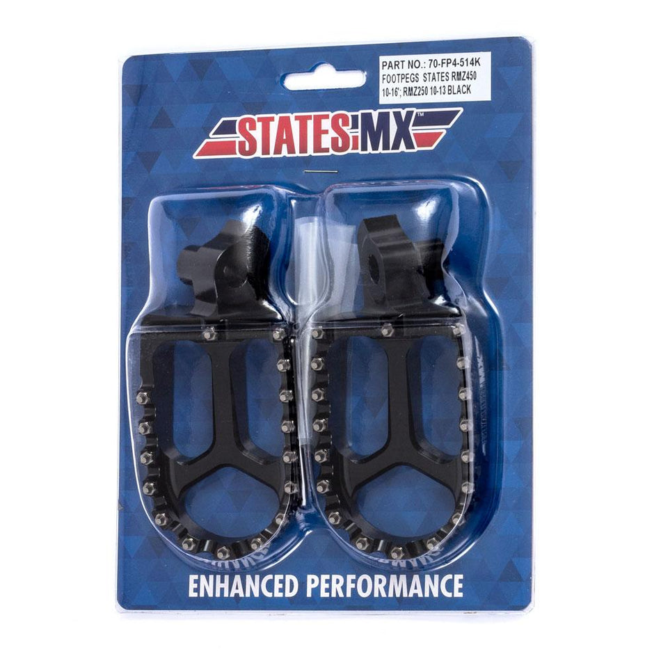 STATES MX S2 ALLOY OFF ROAD FOOTPEGS - SUZUKI - BLACK 1