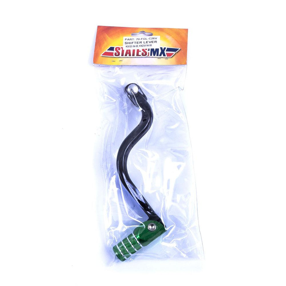 STATES MX FORGED GEAR LEVER - KAWASAKI - GREEN 1