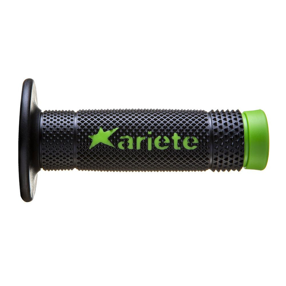 ARIETE MOTORCYCLE HAND GRIPS - OFF ROAD - VULCAN - BLACK GREEN 1