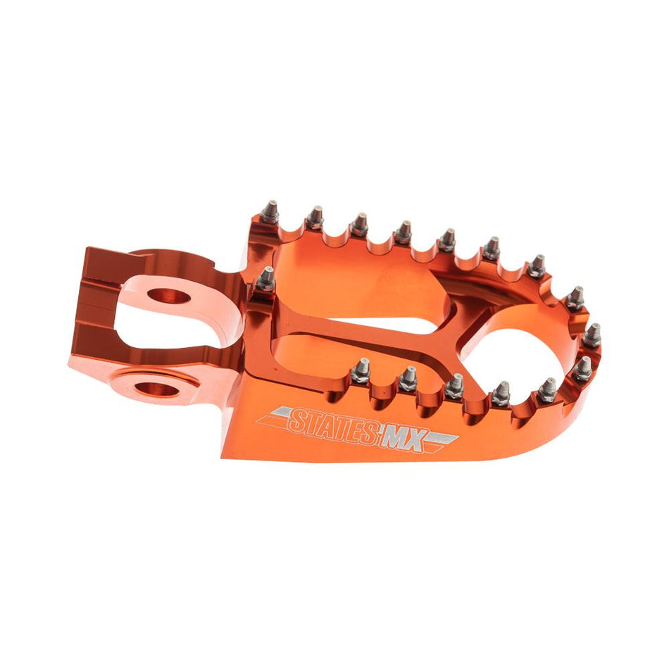 STATES MX S2 ALLOY OFF ROAD FOOTPEGS - KTM/HUSQVARNA (FITS 2016 MODELS ON) - ORANGE 2