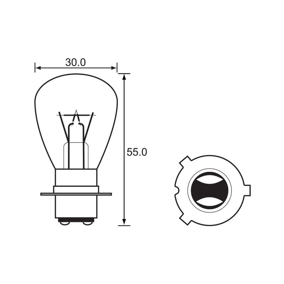 BULB - HEADLIGHT 12V 35/35W - P15D-3 1