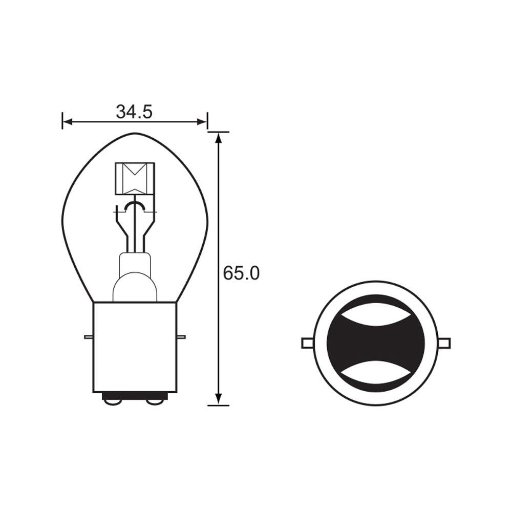 BULB - HEADLIGHT 6V 35/35W - BA20D 1