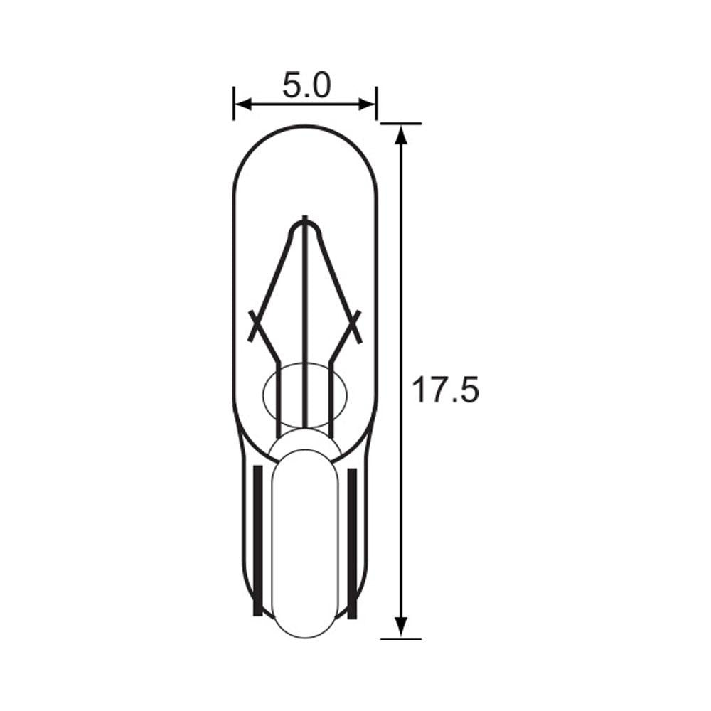 BULB - WEDGE TYPE 12V 2W - T5 1