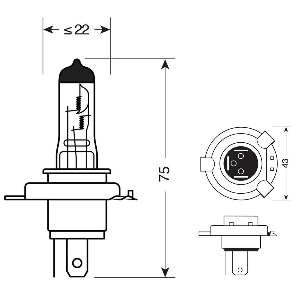 BULB - HALOGEN 12V 35/35W - HS1 PX43T 1