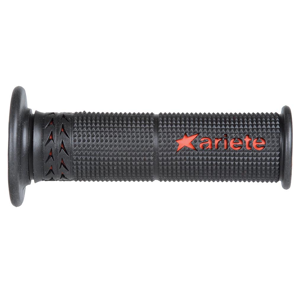ARIETE MOTORCYCLE HAND GRIPS - SUPERBIKE - ESTORIL - 120mm Open End - BLACK RED 1