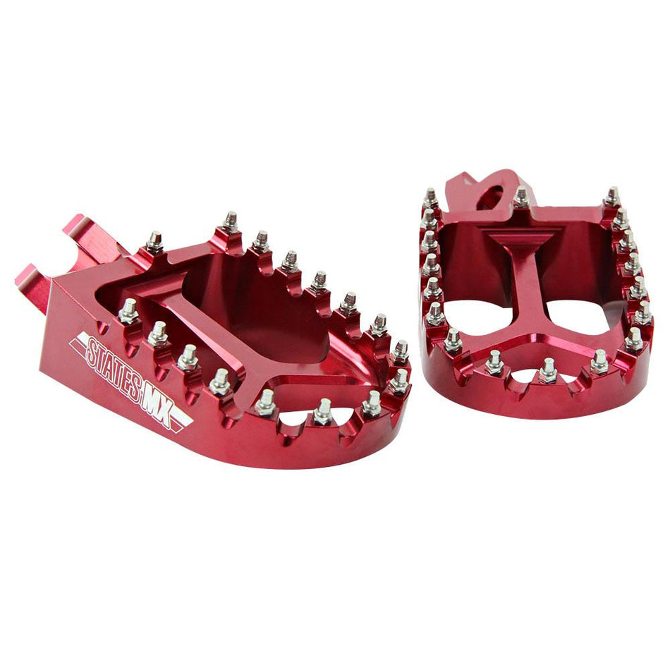 STATES MX S2 ALLOY OFF ROAD FOOTPEGS - HONDA - RED 2