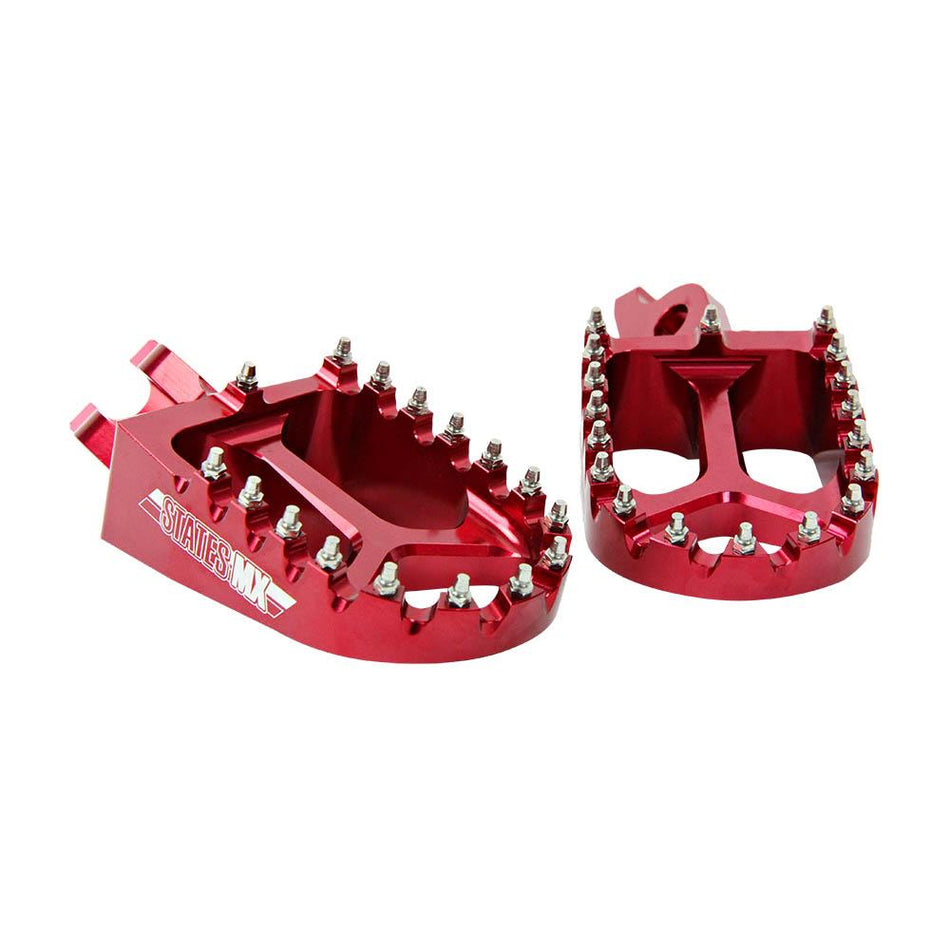 STATES MX S2 ALLOY OFF ROAD FOOTPEGS - SUZUKI - RED 1