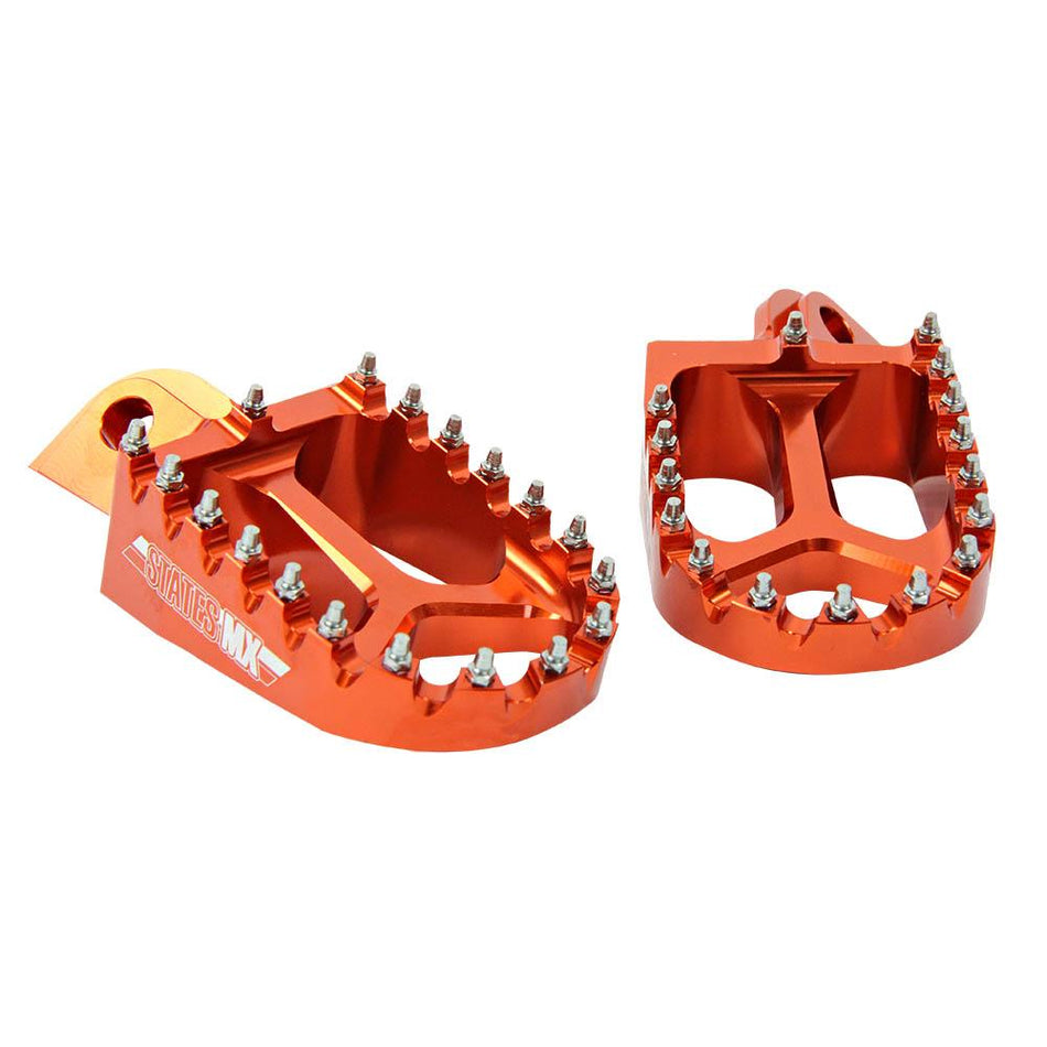 STATES MX S2 ALLOY OFF ROAD FOOTPEGS - KTM - ORANGE 2