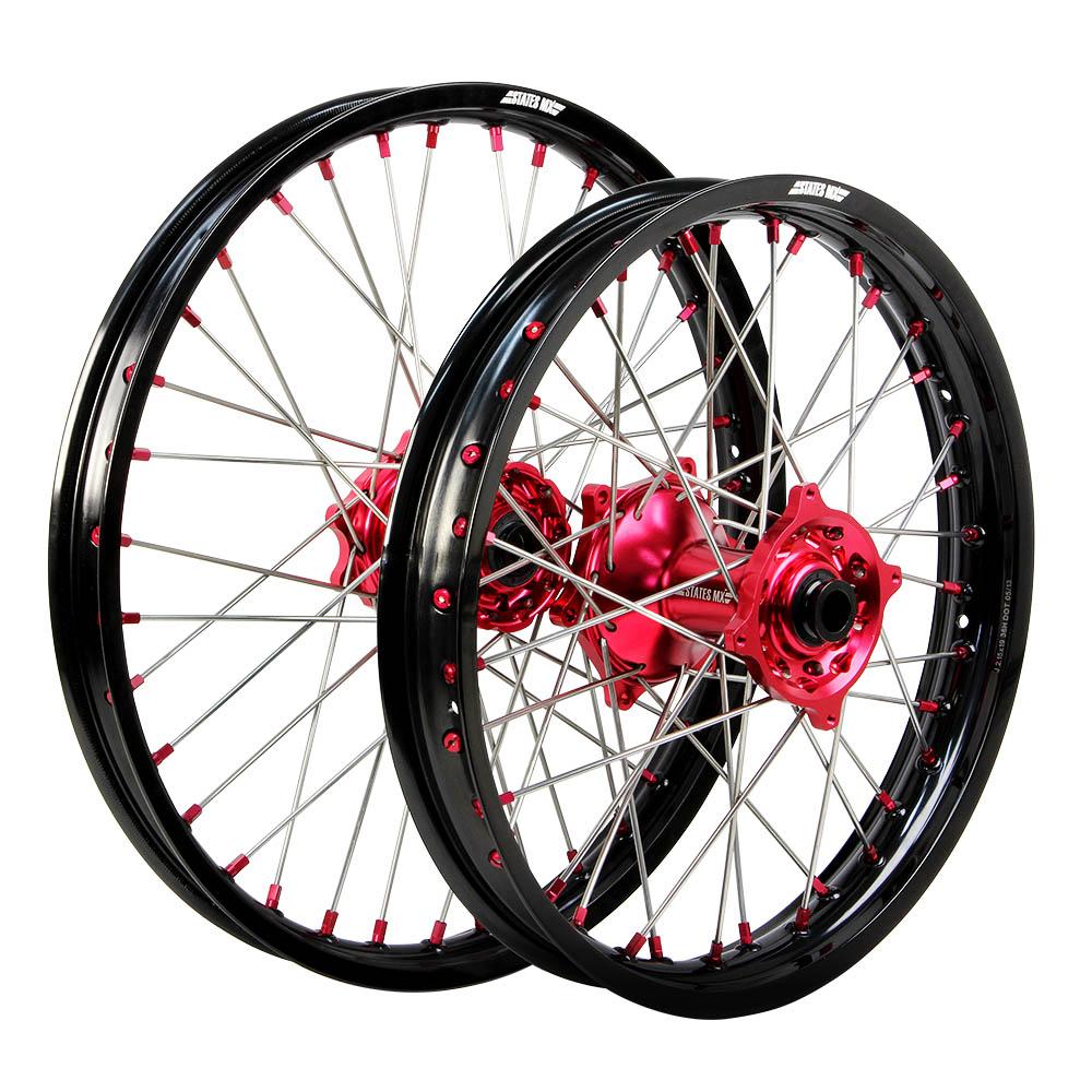 WHEEL SET STATES MX BETA 12 - 21/18 BLACK/RED 1
