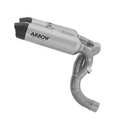 ARROW 77504PR : Silencer Set - ROUND SIL Titanium Silver with Carbon End Cap DUCATI 890 Panigale V2 & V2S