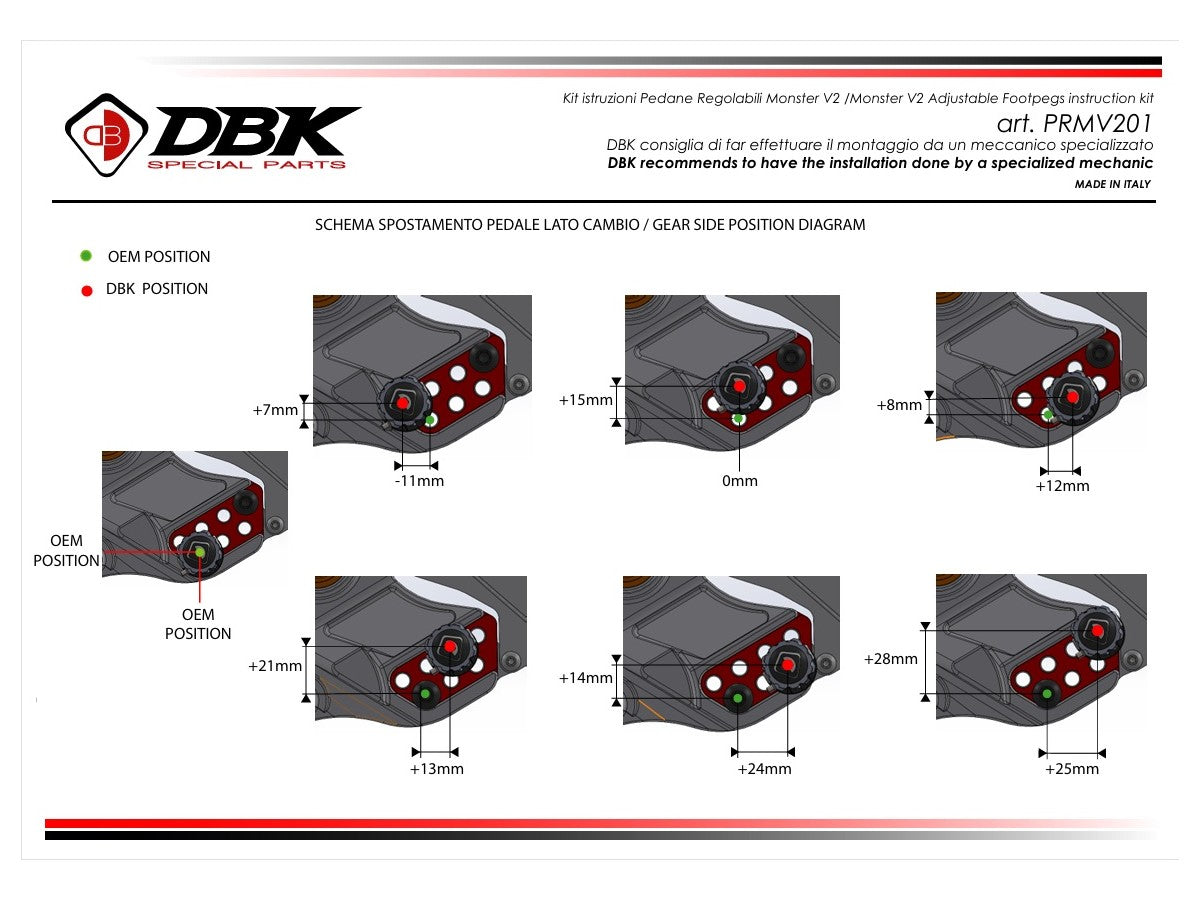 Adjustable single-seat footpegs for Monster V2 - DBK Special Parts - 4