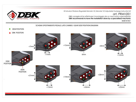 Adjustable single-seat footpegs for Monster V2 - DBK Special Parts - 4
