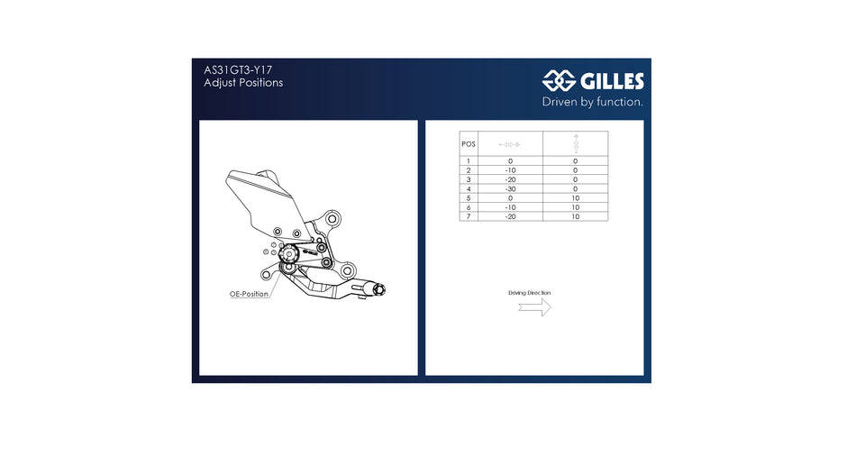 Gilles Tooling Footrest system AS31GT3 black, AS31GT3-Y17-B - 1 - Image
