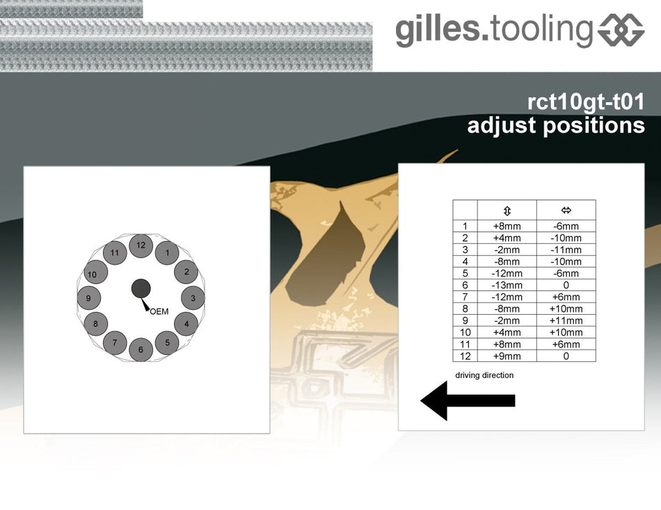 Gilles Tooling Footrest system RCT10GT T01 black-silver, RCT10GT-T01.bs - Gilles Tooling - RCT10GT-T01.bs
