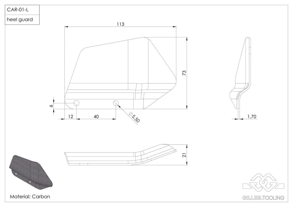 Gilles Tooling Heel protection left, CAR01-L - Gilles Tooling - CAR01-L