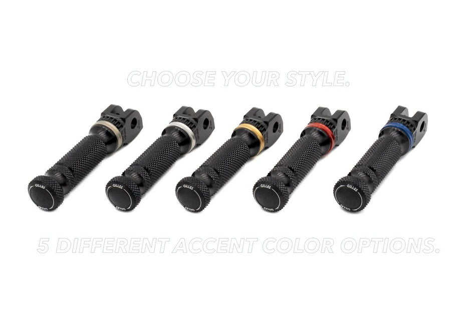 Gilles Tooling Replacement footrests Sport, rider, black, RGK-300-UF41-SET-B - Gilles Tooling - RGK-300-UF41-SET-B