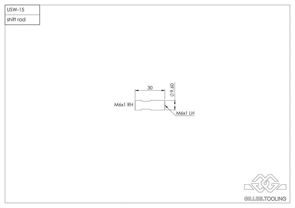 Gilles Tooling Shift shaft black, USW-15.b - Gilles Tooling - USW-15.b