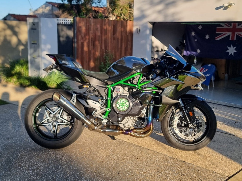 Kawasaki Ninja H2 Vandemon Bimodal Stealth Titanium Exhaust System - Vandemon - KAWAH2TICSPOLEXHWVR