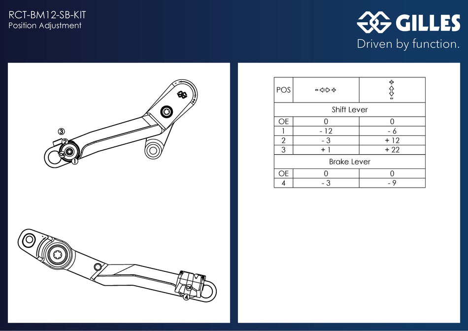 Gilles Tooling Shift and brake lever KIT, RCT-BM12-SB-KIT-B - 1 - Image
