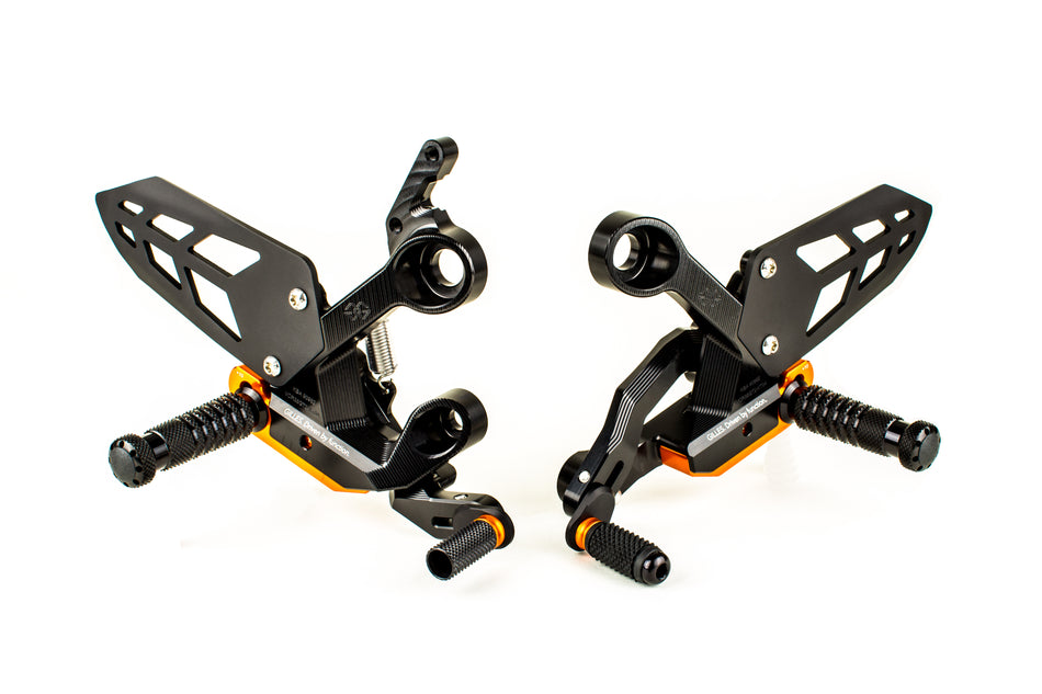 Gilles Tooling Footrest system VCR38GT2, black/orange, VCR38GT2-KT04 - 2 - Image