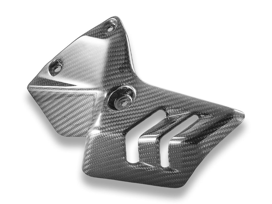 XDiavel V4 Left Exhaust Heat Shield Glossy Carbon