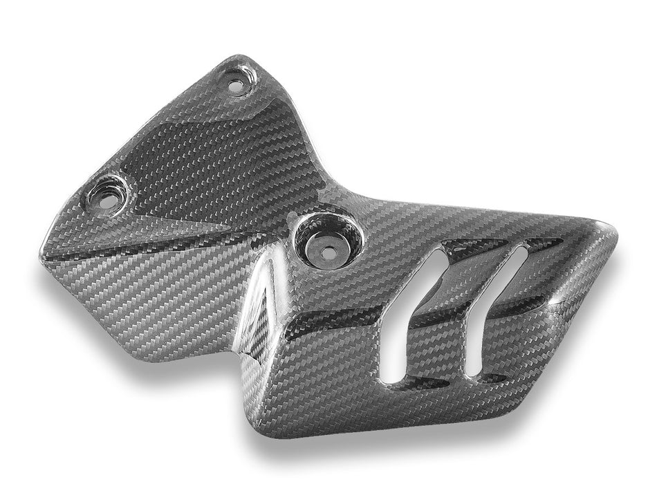 XDiavel V4 Left Exhaust Heat Shield Glossy Carbon - DBK Special Parts - 1