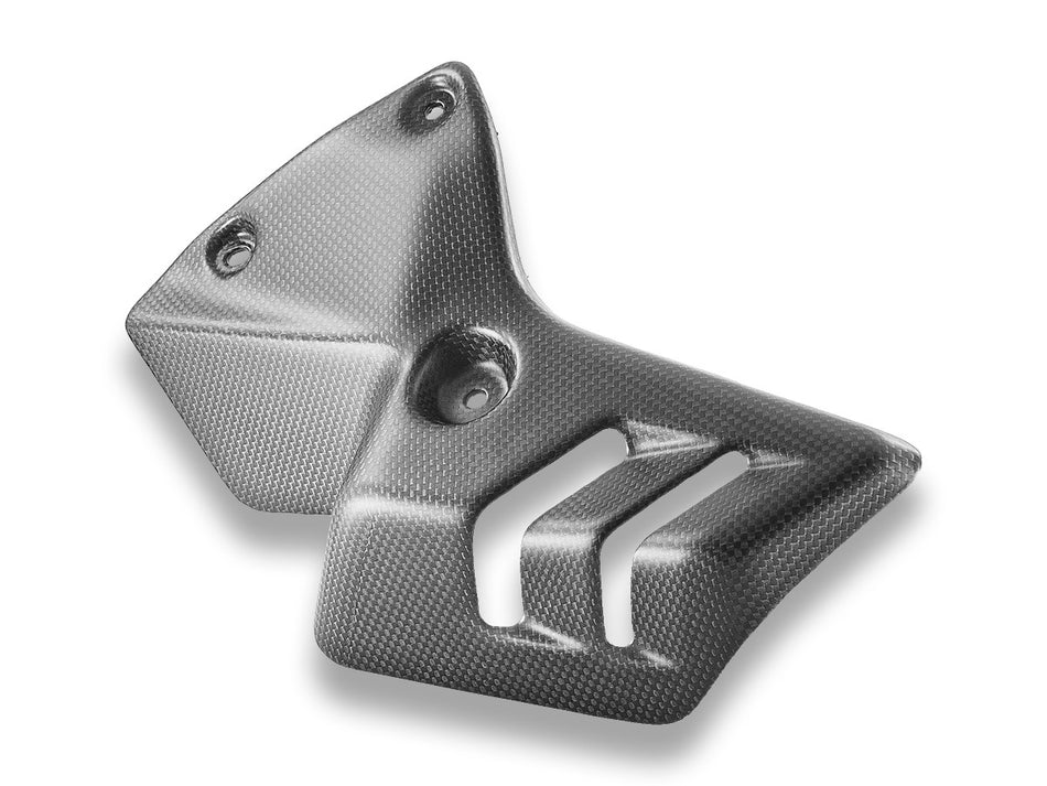 XDiavel V4 Left Exhaust Heat Shield Matte Carbon