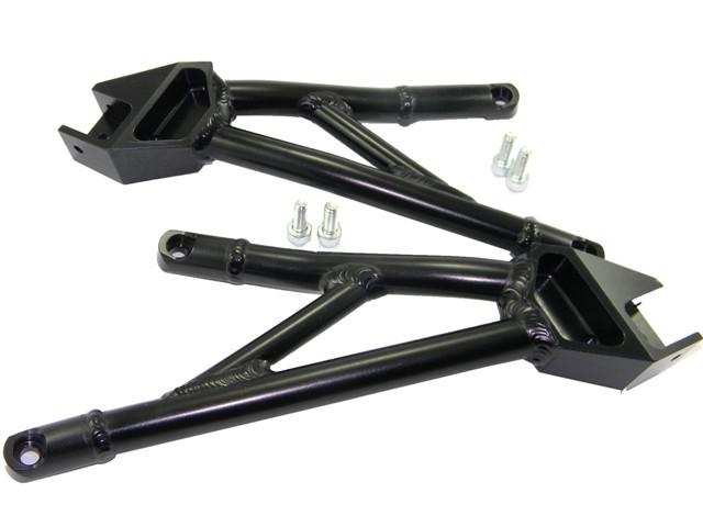 Black welded aluminium trellis kit passenger pegs with fixing screws for OEM or DucaBike rearsets PRHMP02